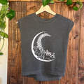 Gizmo Treasure Tracker raccoon muscle tank in gray from Cryptid Records