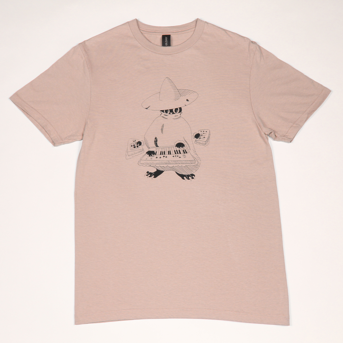 Maestro (keys wizard) graphic t-shirt from Cryptid Records in dusty rose