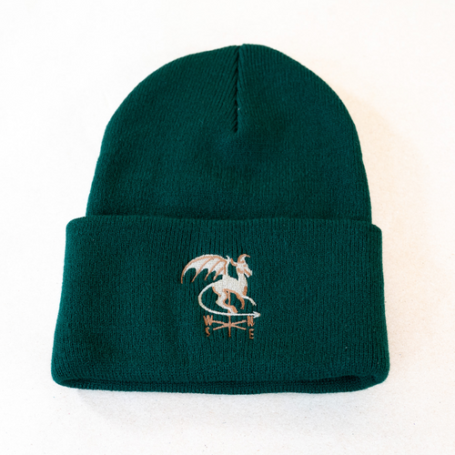 Batsto Jersey Devil beanie in green from Cryptid Records