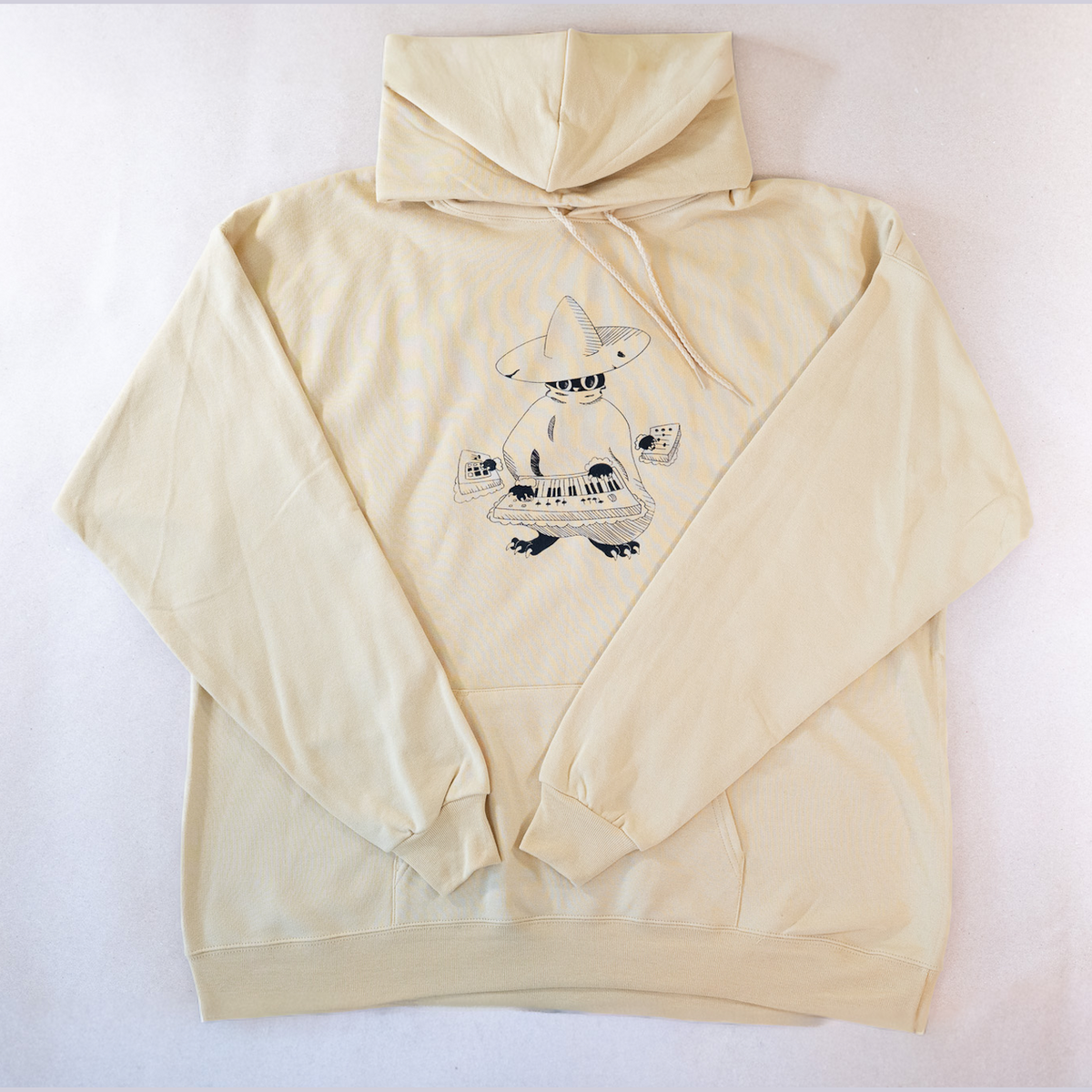 Maestro (keys wizard) graphic hoodie from Cryptid Records in yellow