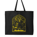 Madska Jackalope tote bag from Cryptid Records, screen-printed design
