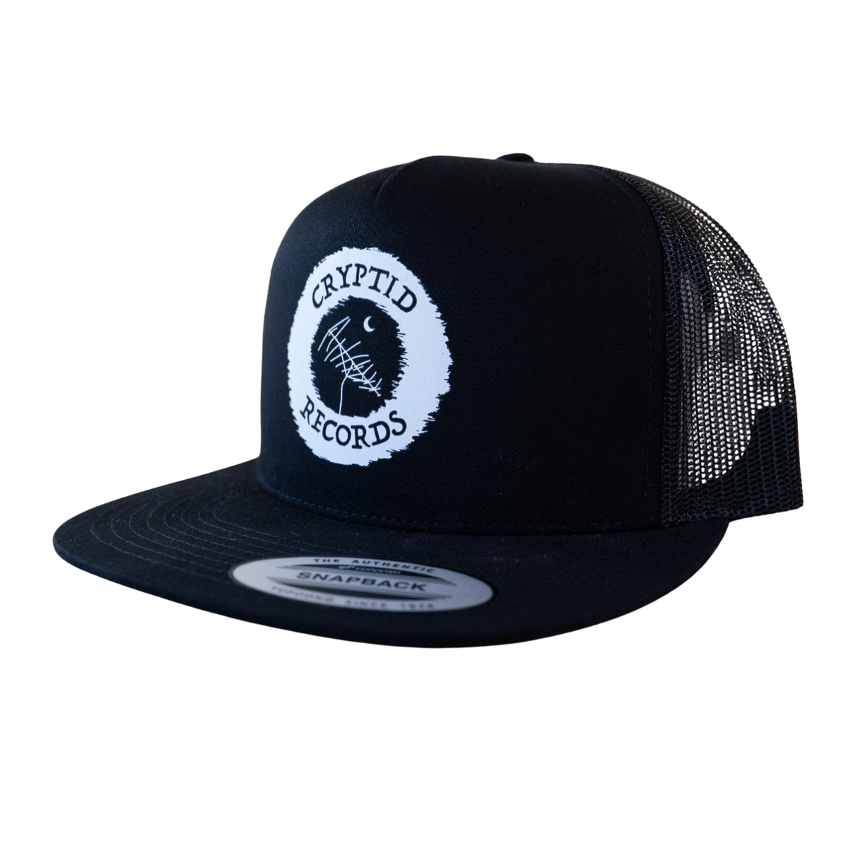The Beacon (Antenna) snapback trucker hat, side view