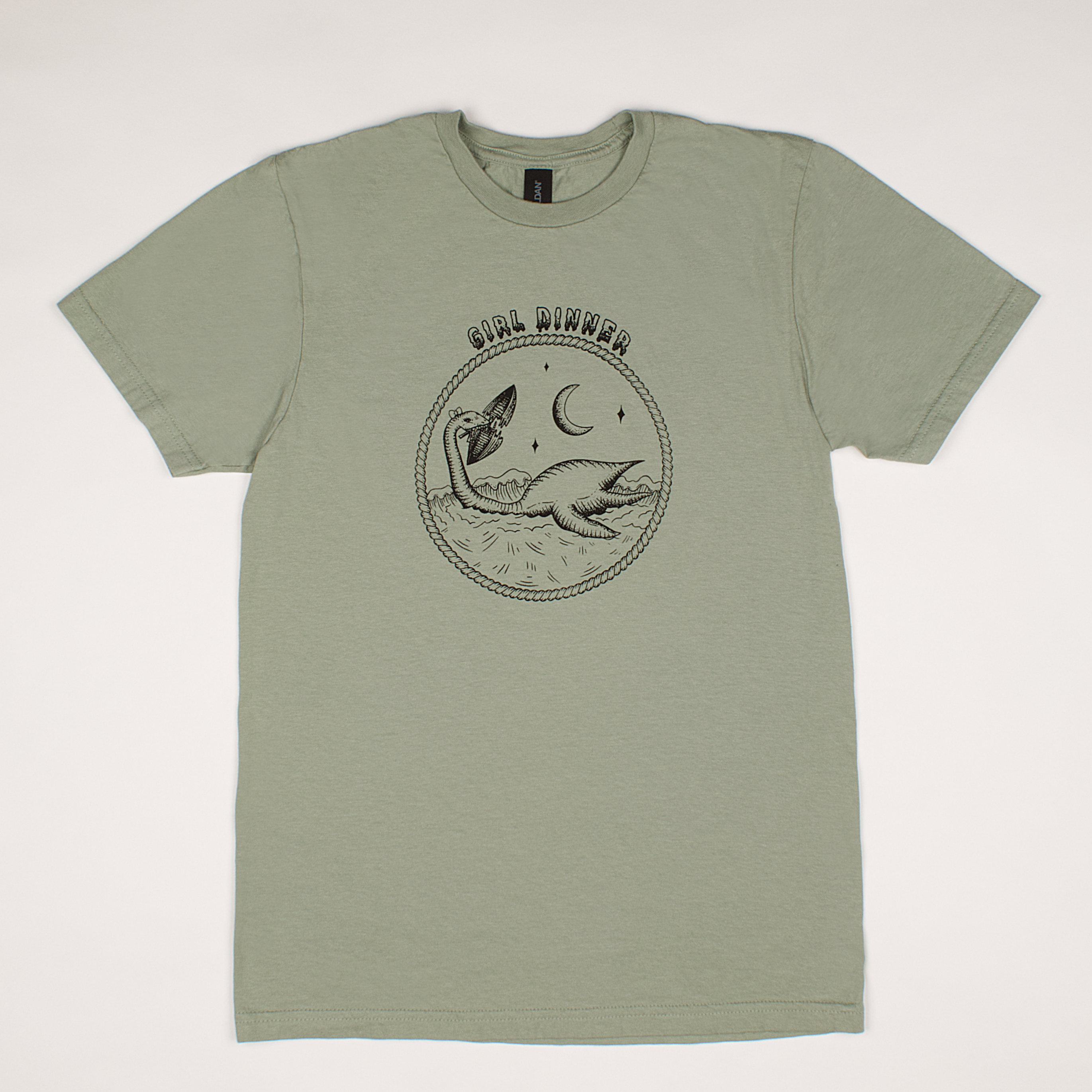 Plesia Girl Dinner t-shirt in sage green