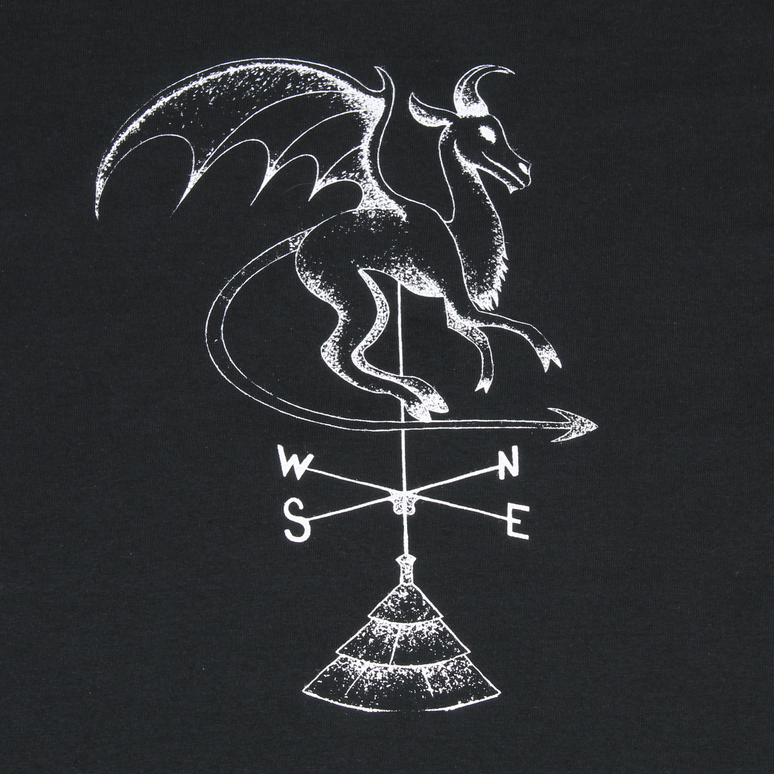 Close up of Batsto (Jersey Devil) T-Shirt in black 